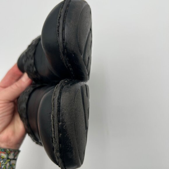 BOC Born Concept Black Leather Clog Comfort Slip On Shoes 9.5M Rounded Toe - Picture 8 of 10